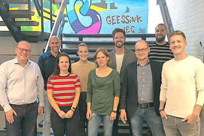 Niederländisch-Lehrer und Schulleitungsmitglieder der MKG mit Kollegen vom Bonhoeffer-College in Enschede. Foto: MKG